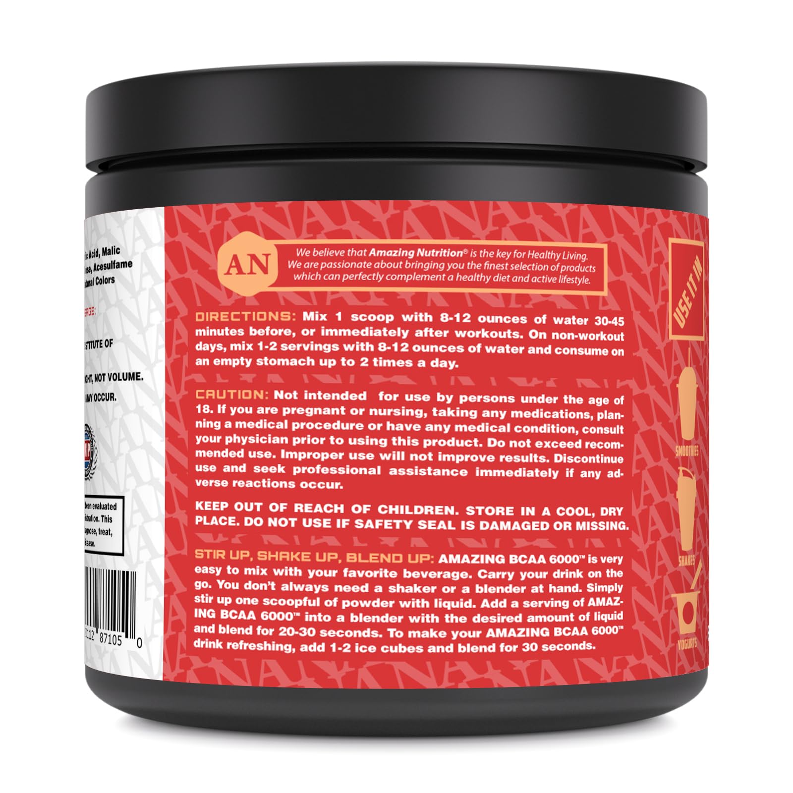 Foto 5 pulgar | Suplemento Amazing Nutrition Amazing Bcaa 6000 30 Porciones - Venta Internacional.