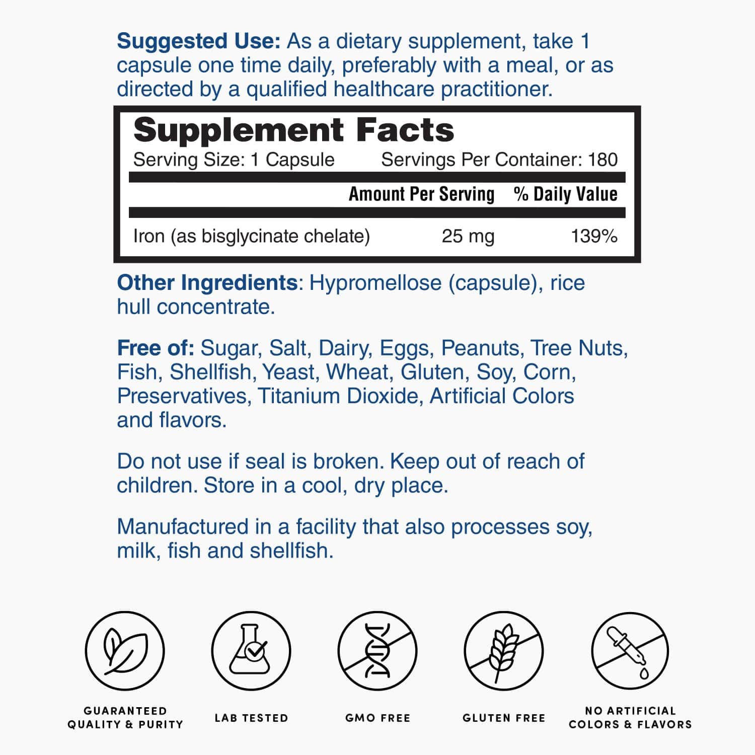 Foto 3 pulgar | Suplemento Dietético Nature's Lab Perfect Iron 25 Mg 180 Cápsulas - Venta Internacional.