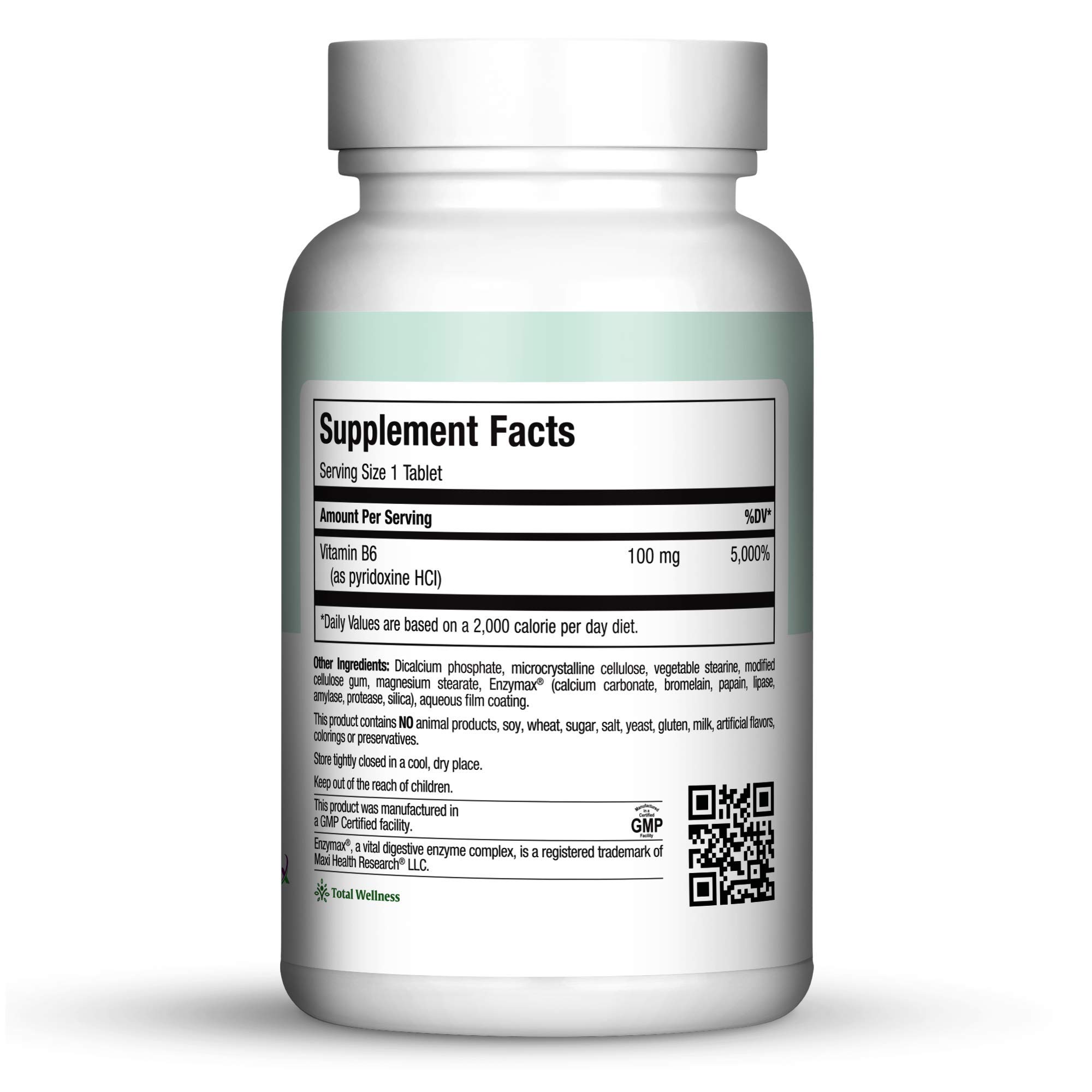 Foto 3 pulgar | Suplemento Maxi Health De Vitamina B-6, 100 Mg, 100 Comprimidos X2 - Venta Internacional.