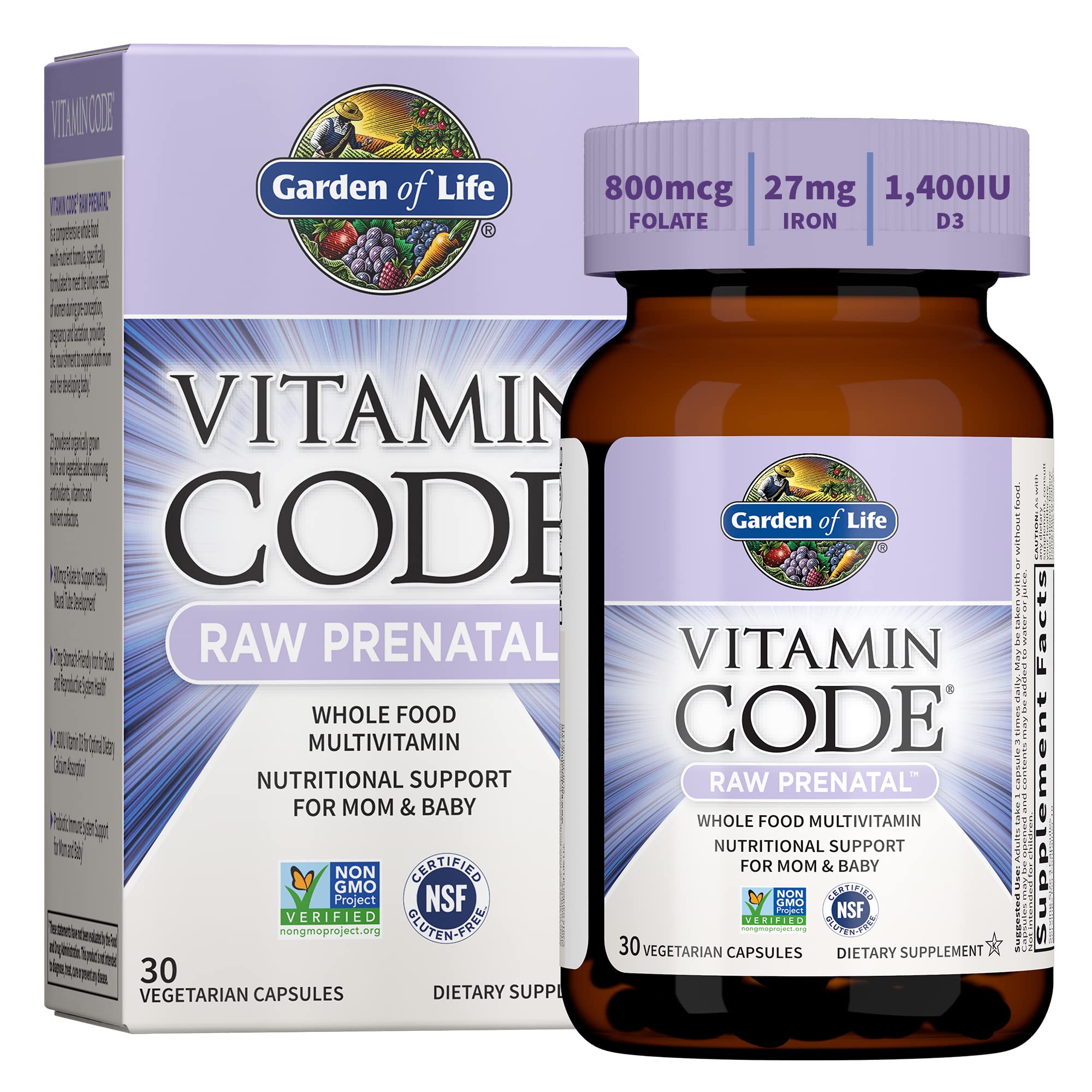 Foto 1 | Multivitamínico Prenatal Garden Of Life Vitamin Code, 10 Días - Venta Internacional.