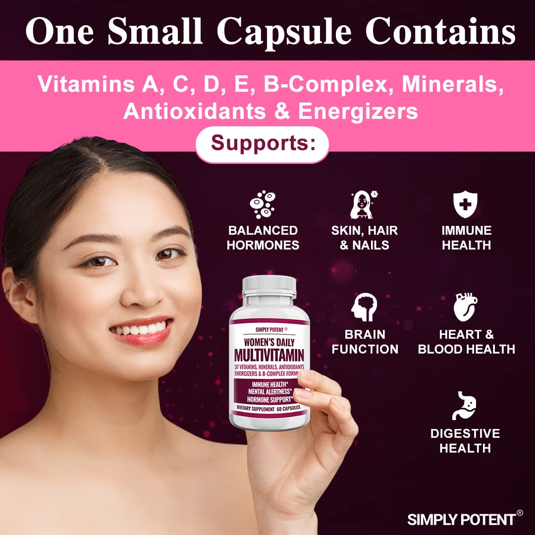 Foto 4 | Multivitamínico Simplemente Potente Para Mujeres Con 37 Vitaminas Y Minerales - Venta Internacional.