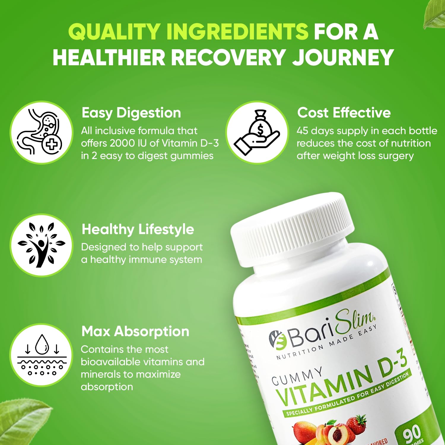 Foto 5 | Gomitas De Vitamina D-3 Barislim Bariatric Para Después De Perder Peso - Venta Internacional.