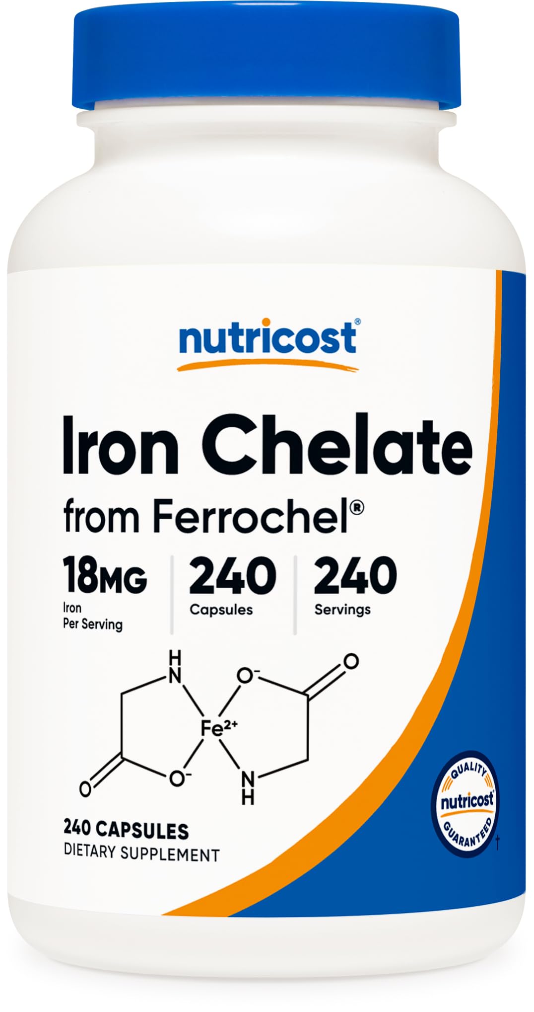 Foto 2 pulgar | Suplemento De Hierro Nutricost Quelated Iron 18 Mg 240 Cápsulas - Venta Internacional.