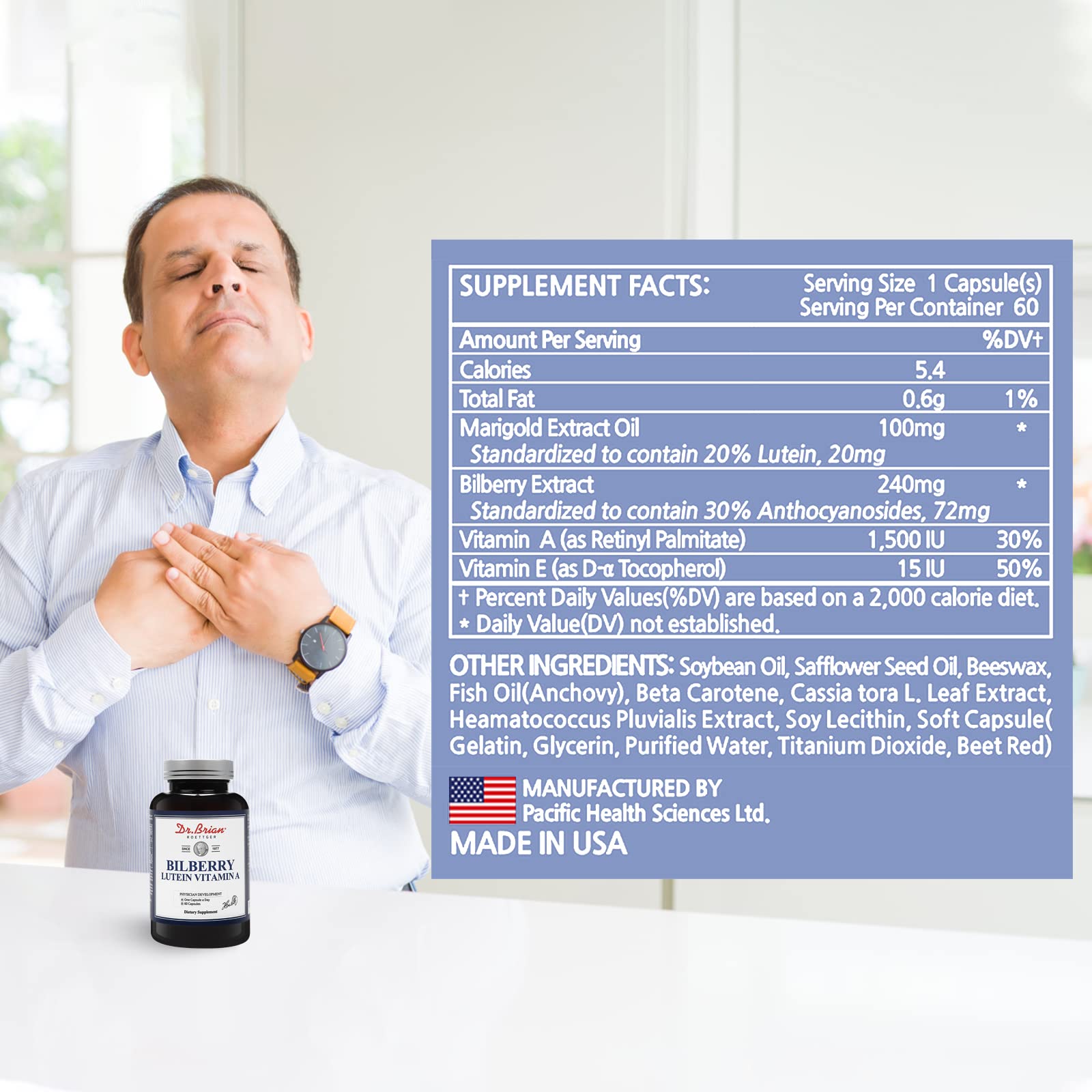 Foto 3 pulgar | Complemente Las Vitaminas Para Los Ojos Del Dr. Brian Con 20 Mg De Luteína Y 240 Mg De Arándano - Venta Internacional.