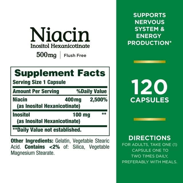 Foto 4 pulgar | Suplemento De Niacina Nature's Bounty Flush Free, 500 Mg, 240 Cápsulas - Venta Internacional.