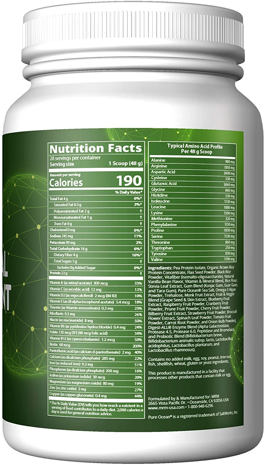 Foto 3 pulgar | Proteína Sustitutiva De Comidas Mrm Nutrition Veggie Vanilla 616 G - Venta Internacional.