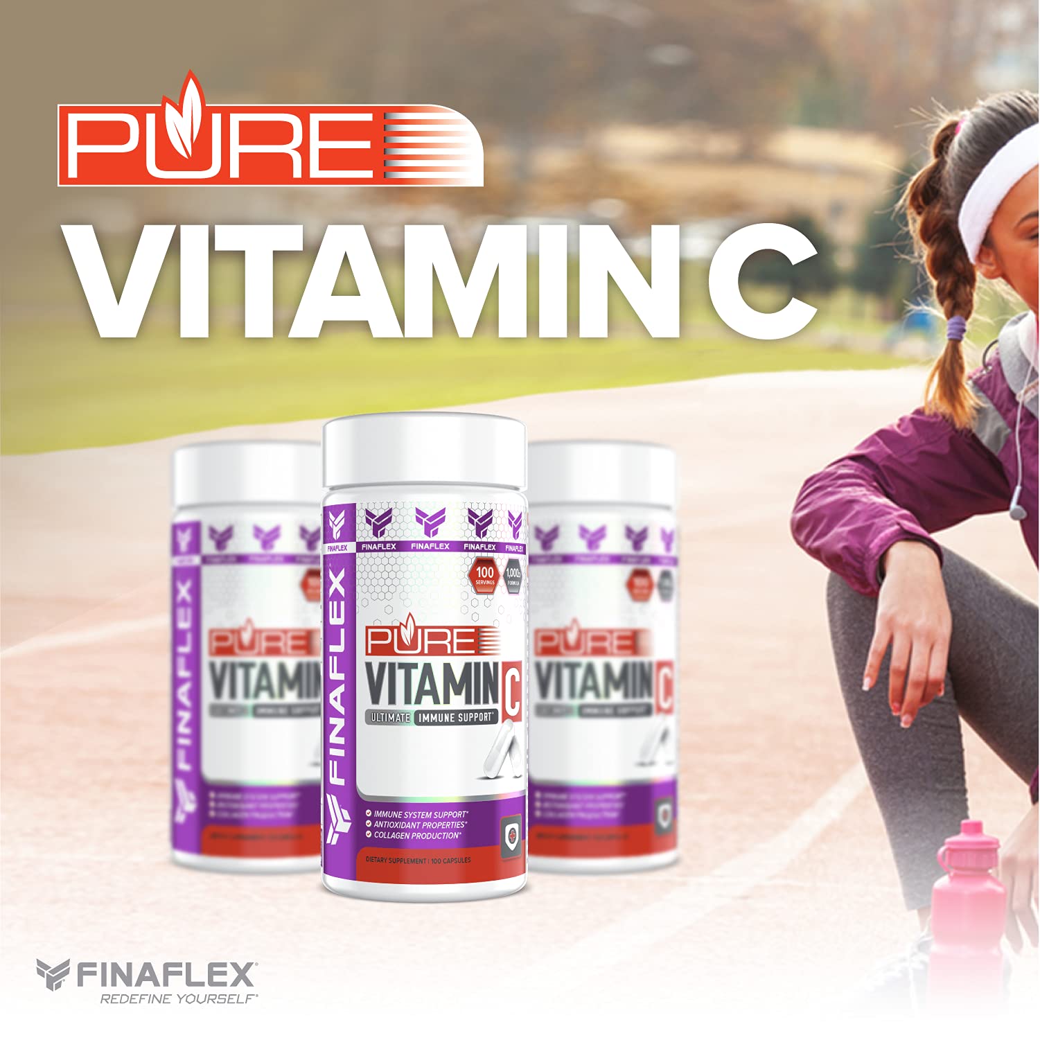 Foto 5 | Suplemento Finaflex Pure Vitamina C 100 Cápsulas 1000 Mg - Venta Internacional.