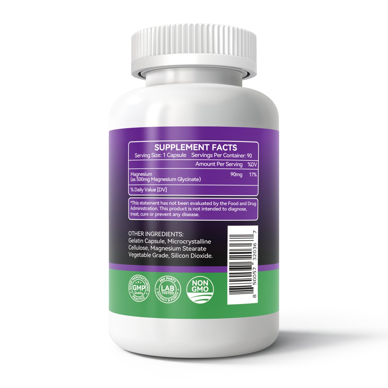 Foto 7 | Suplemento De Glicinato De Magnesio Inner Brightness 500 Mg X90 - Venta Internacional.
