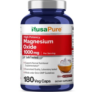 Foto 1 | Suplemento De Óxido De Magnesio Nusapure 1000 Mg 180 Cápsulas Vegetarianas - Venta Internacional.