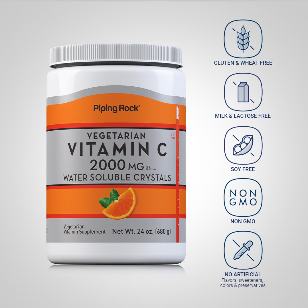 Foto 4 pulgar | Vitamina C En Polvo Piping Rock, 24 Oz (700 Ml), 2000 Mg De Ácido Ascórbico - Venta Internacional.