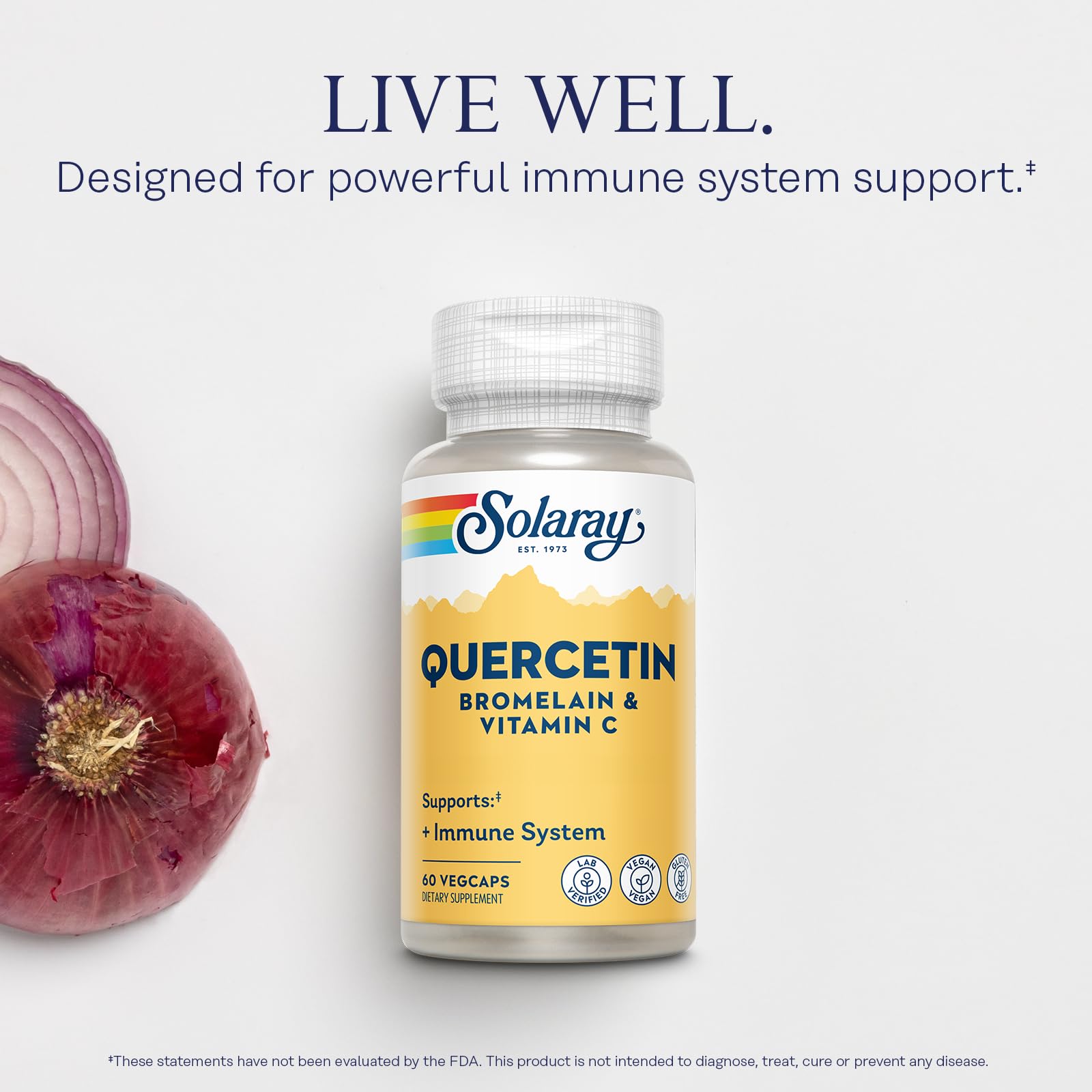Foto 4 pulgar | Suplemento De Quercetina Solaray Con Bromelina Y Vitamina C, 60 Vegetales - Venta Internacional.