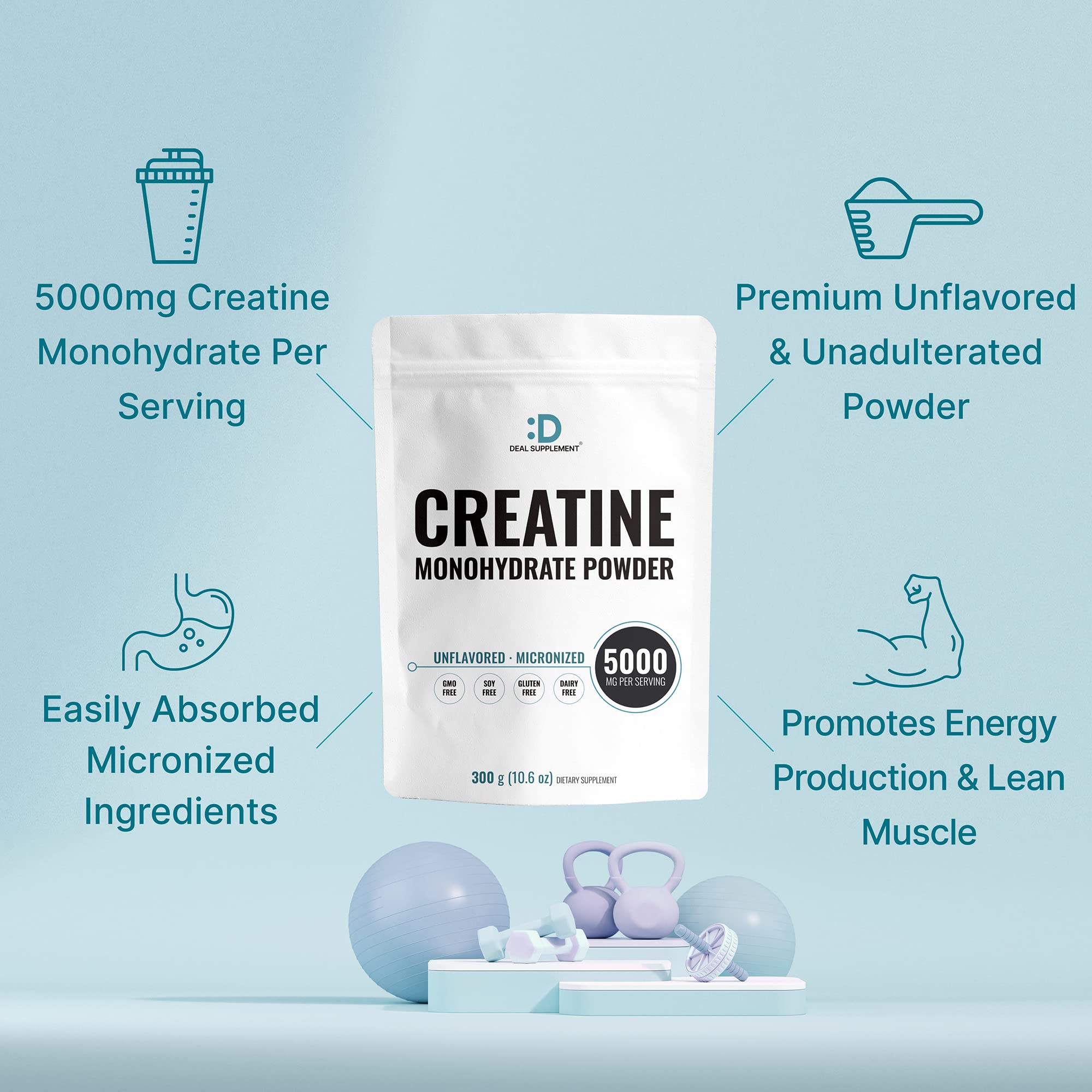 Foto 4 | Suplemento De Oferta De Monohidrato De Creatina En Polvo 600 G (600 Ml) - Venta Internacional.