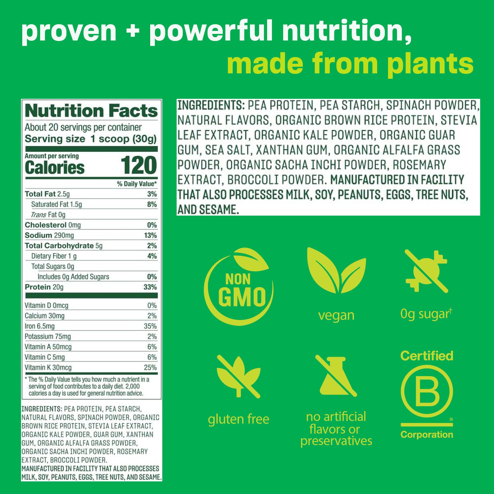 Foto 3 pulgar | Proteína En Polvo Vega Protein And Greens, Vainilla, 620 Ml, 20 G - Venta Internacional.