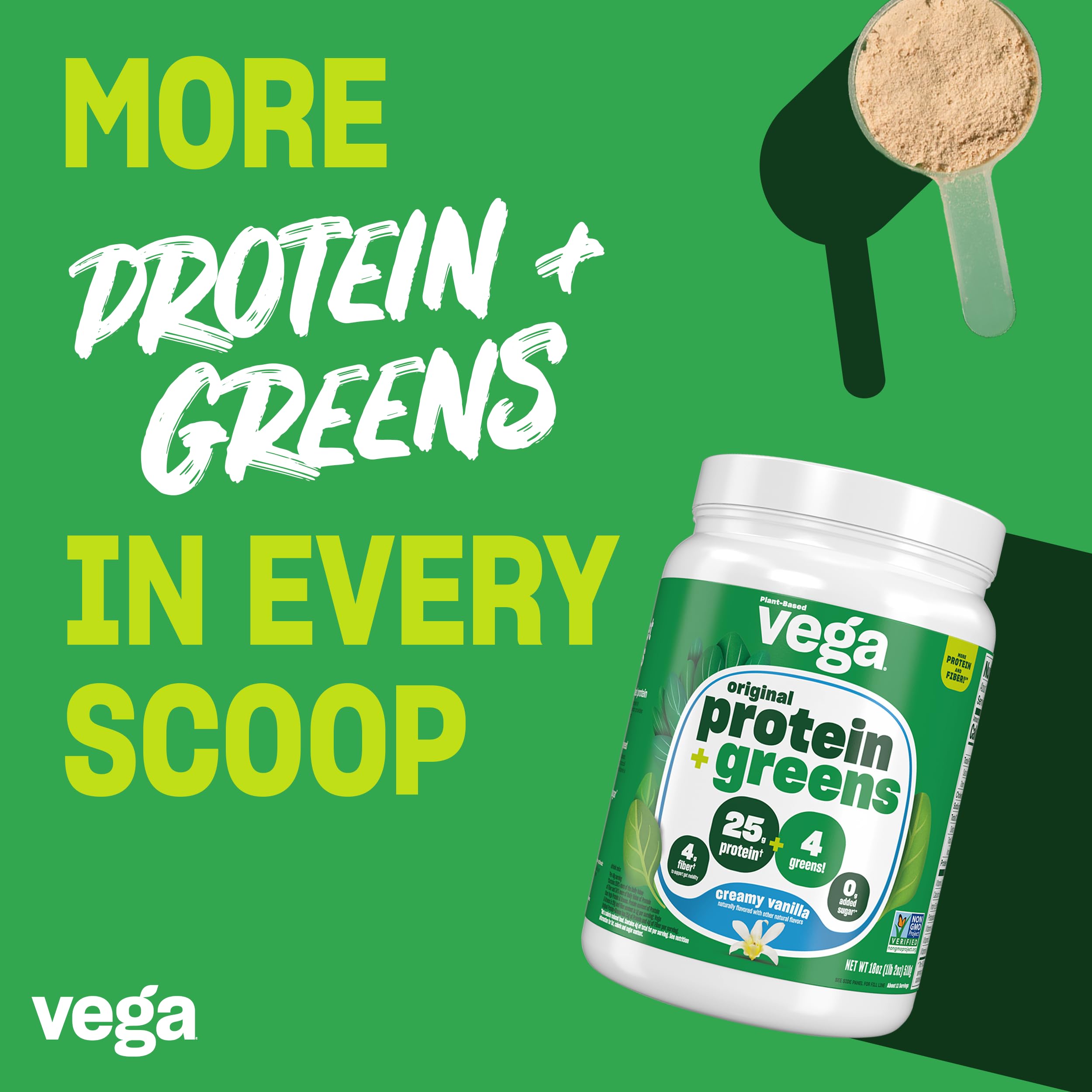 Foto 4 pulgar | Proteína En Polvo Vega Protein And Greens, Vainilla, 620 Ml, 20 G - Venta Internacional.