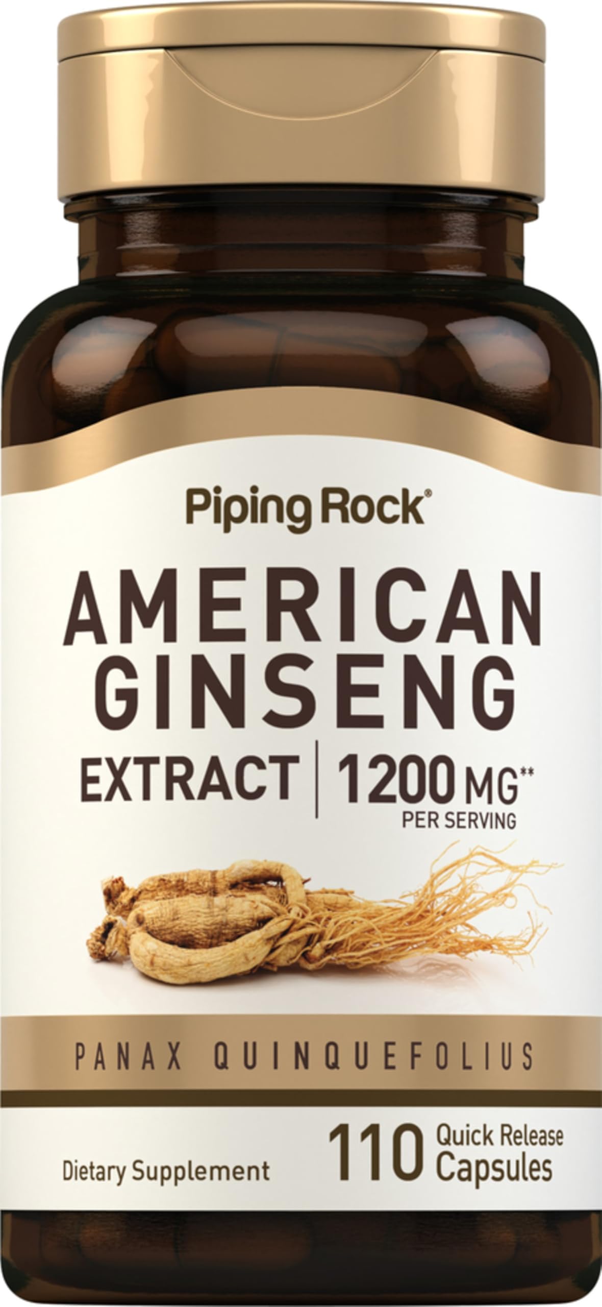 Foto 1 | Suplemento Piping Rock American Ginseng En Cápsulas De 1200 Mg - Venta Internacional.