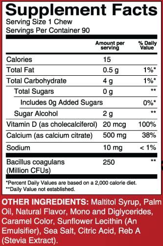 Foto 3 | Masticables Blandos Con Citrato De Calcio Bariatricpal 500 Mg Con Probióticos - Venta Internacional.