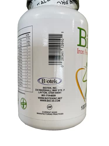 Foto 5 pulgar | Suplemento Pro-biotiks Bio-35 Iron, 100 Unidades, Sin Gluten Ni Soja - Venta Internacional.