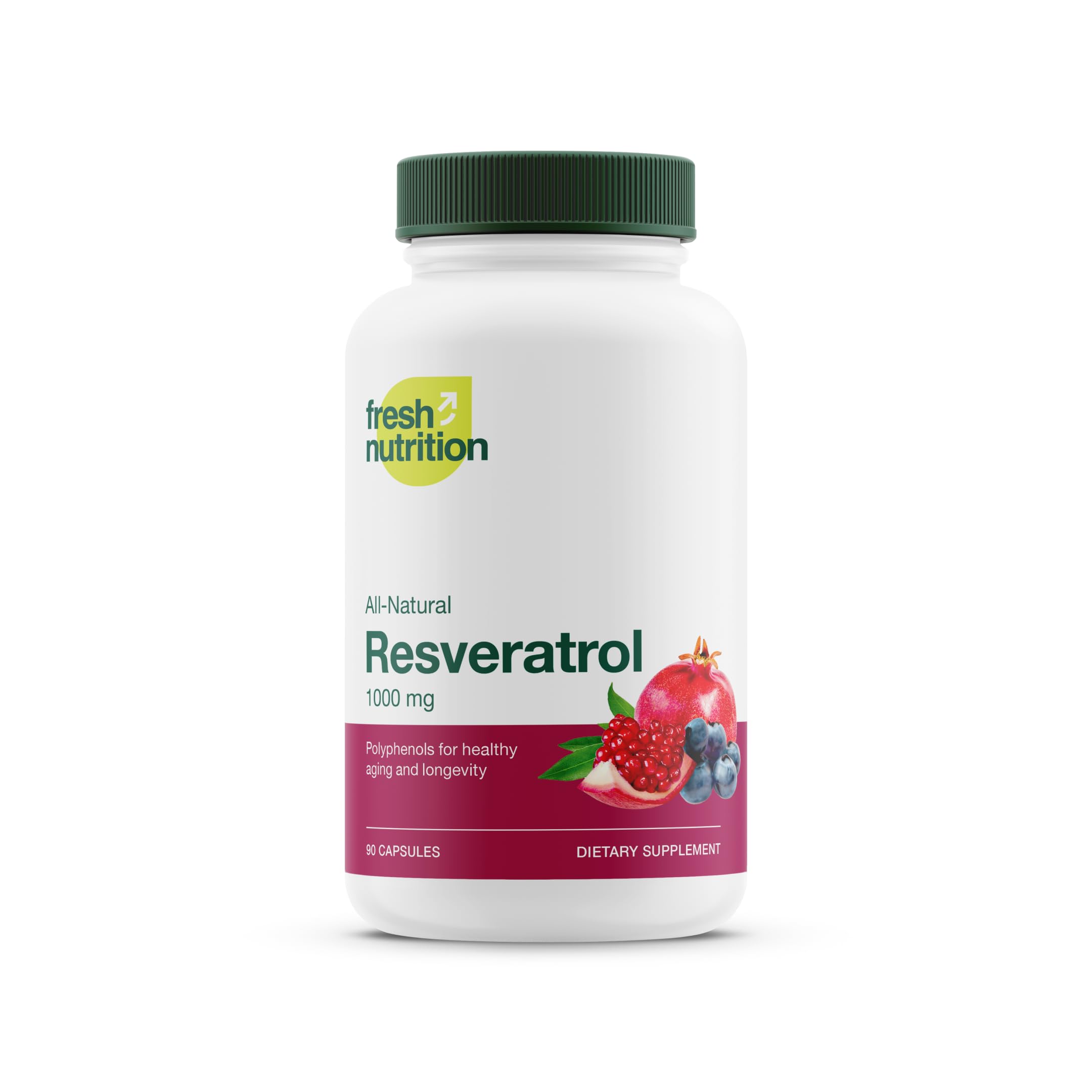 Foto 2 pulgar | Suplemento Fresh Nutrition Resveratrol 750 Mg 90 Cápsulas - Venta Internacional.