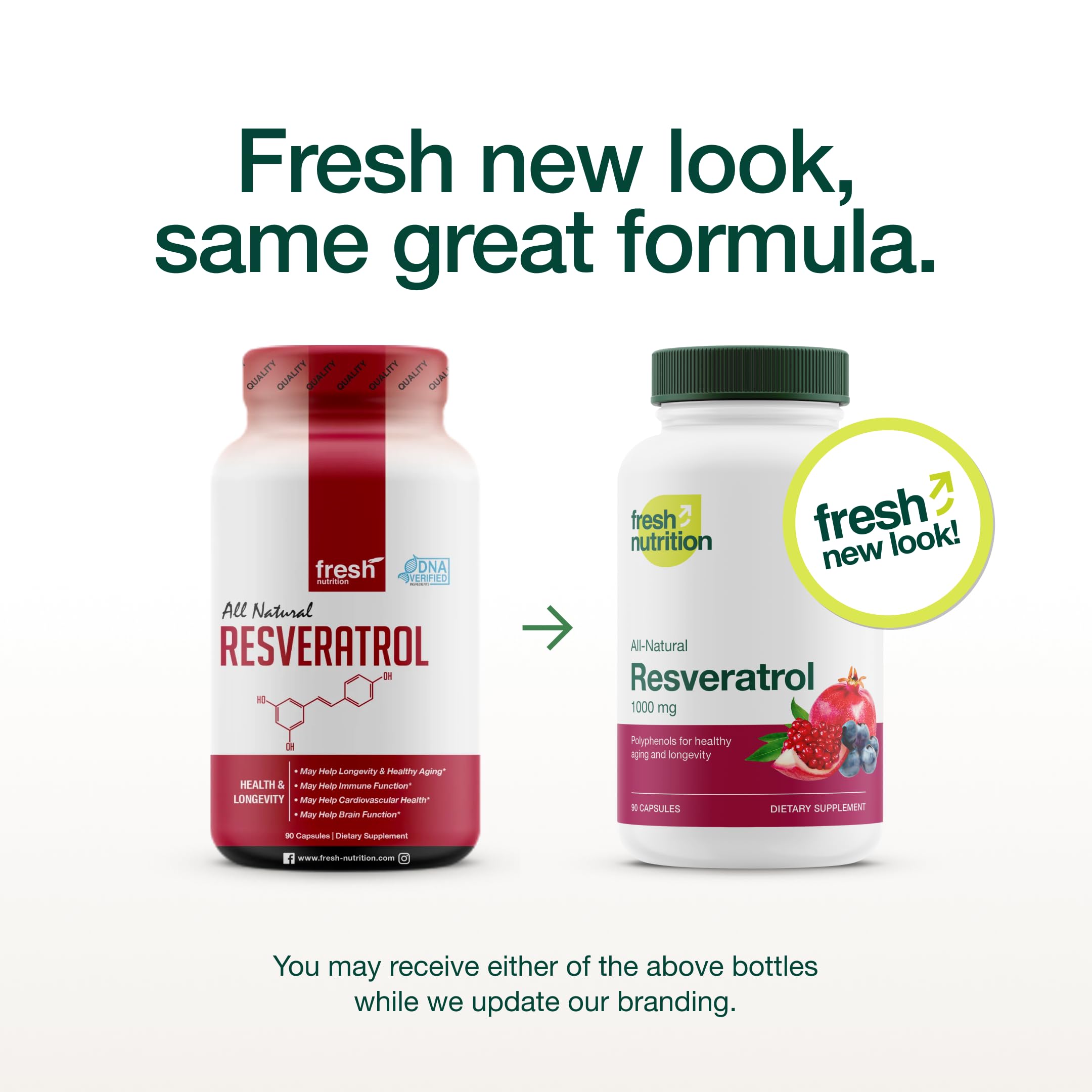 Foto 3 pulgar | Suplemento Fresh Nutrition Resveratrol 750 Mg 90 Cápsulas - Venta Internacional.