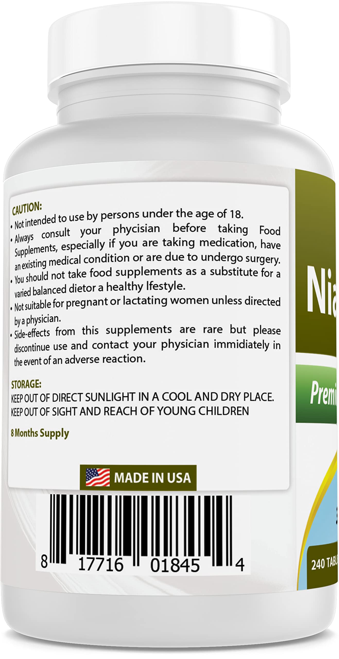Foto 3 | Suplemento Best Naturals Niacinamida 500 Mg 240 Comprimidos - Venta Internacional.