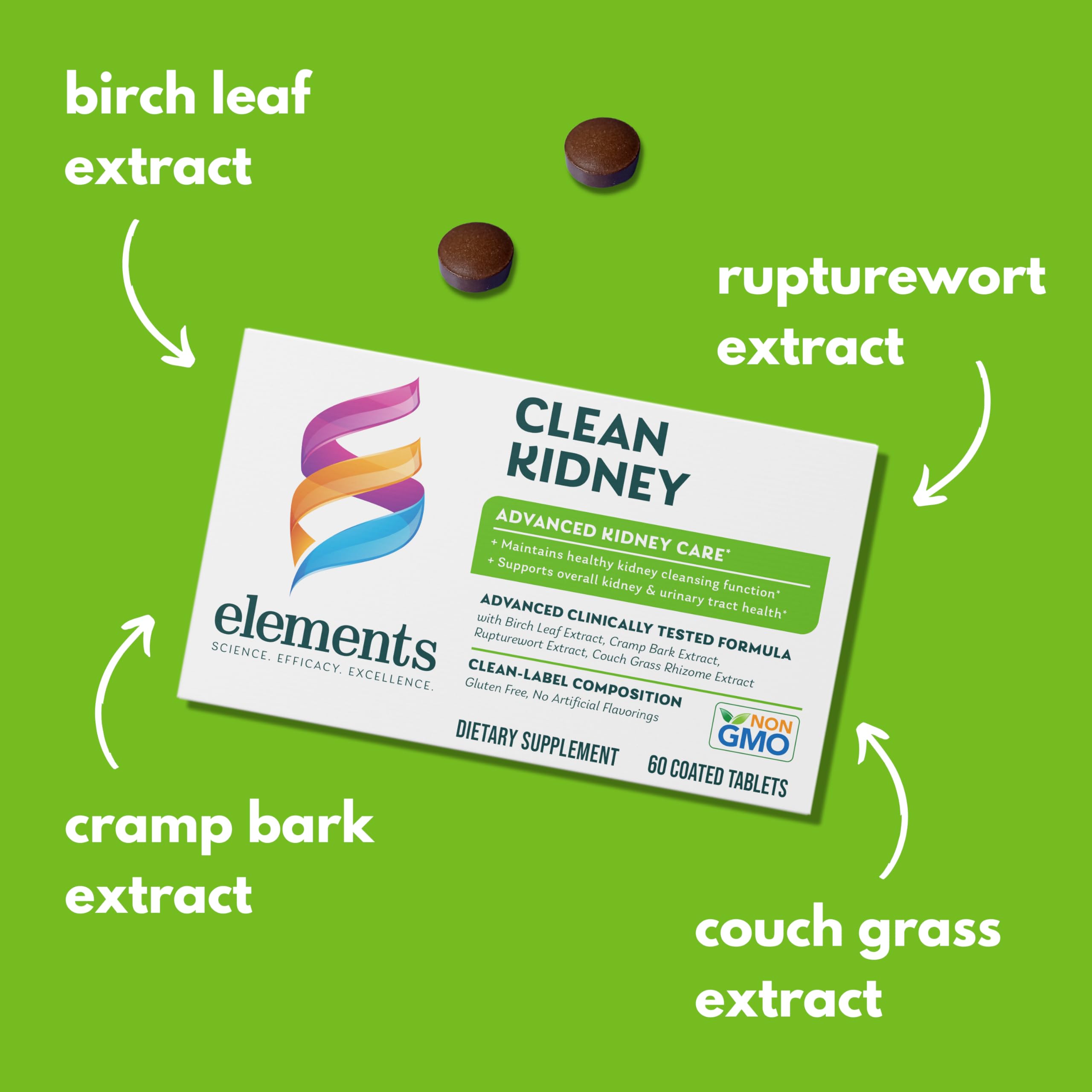 Foto 5 pulgar | Supplement Elements Clean Kidney 60 Comprimidos (suministro Para 30 Días) - Venta Internacional.