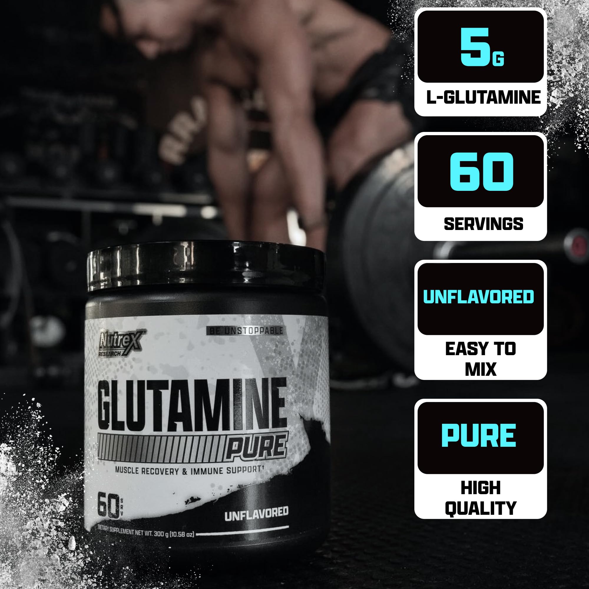 Foto 7 pulgar | Suplemento Nutrex Research L-glutamina En Polvo, 300 G, 60 Dosis - Venta Internacional.