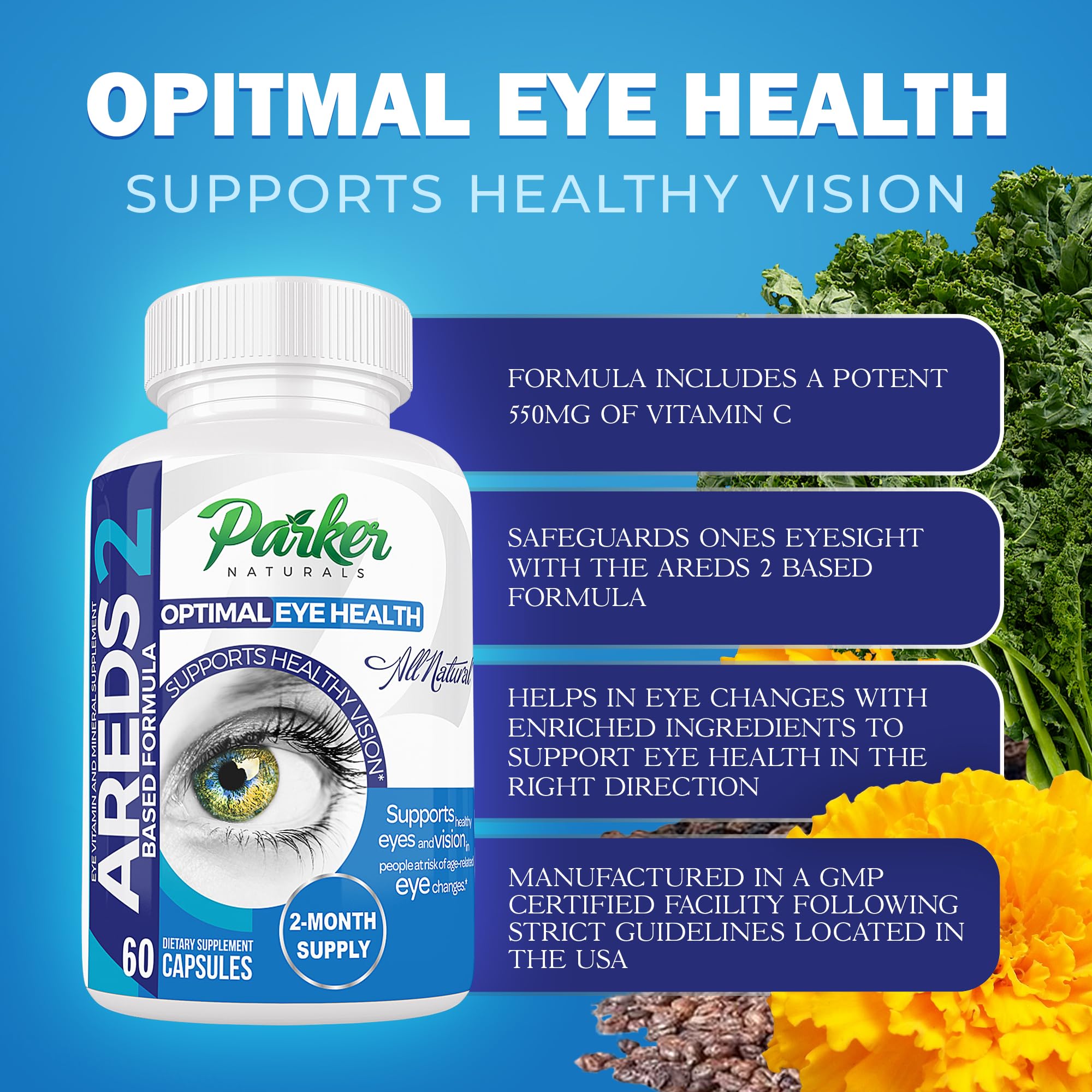 Foto 3 pulgar | Suplemento De Vitaminas Y Minerales Para La Salud Ocular Parker Naturals - Venta Internacional.