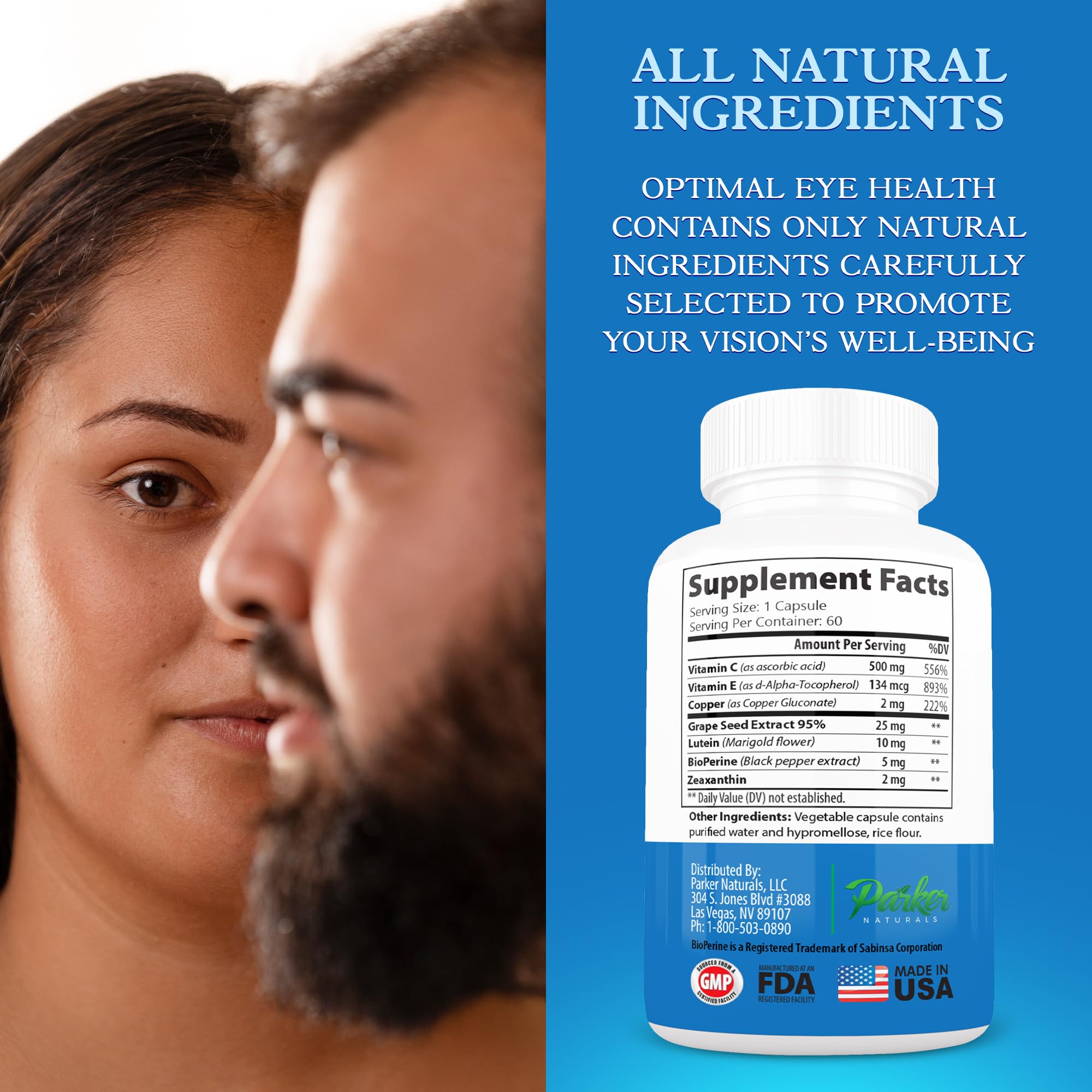 Foto 6 pulgar | Suplemento De Vitaminas Y Minerales Para La Salud Ocular Parker Naturals - Venta Internacional.