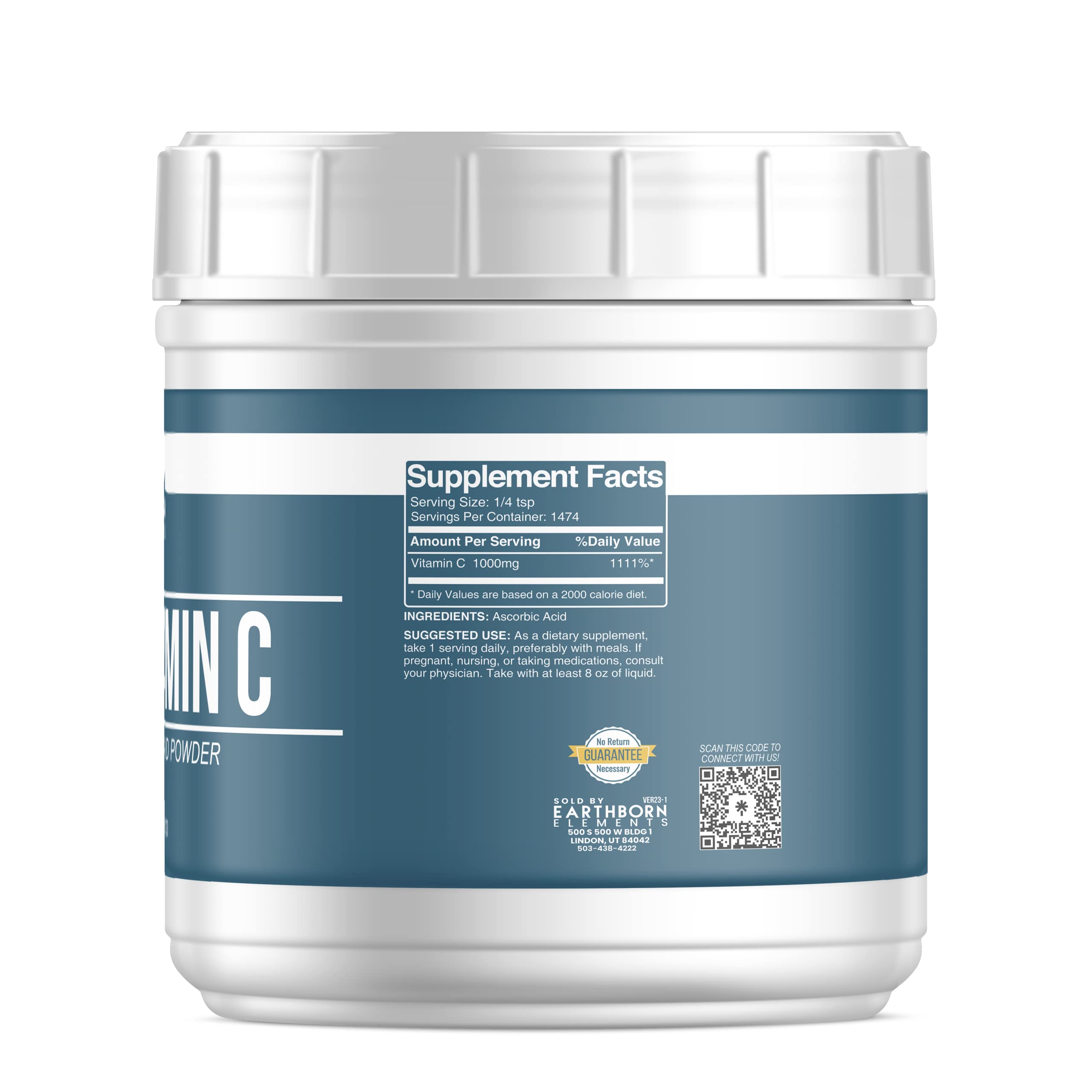 Foto 2 | Vitamina C En Polvo Earthborn Elements, 1,47 Kg, Ácido Ascórbico - Venta Internacional.