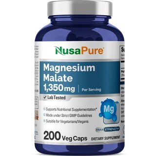 Foto 1 | Suplemento De Malato De Magnesio Nusapure 1350 Mg 200 Cápsulas - Venta Internacional.