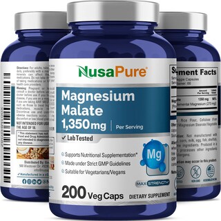 Foto 4 | Suplemento De Malato De Magnesio Nusapure 1350 Mg 200 Cápsulas - Venta Internacional.
