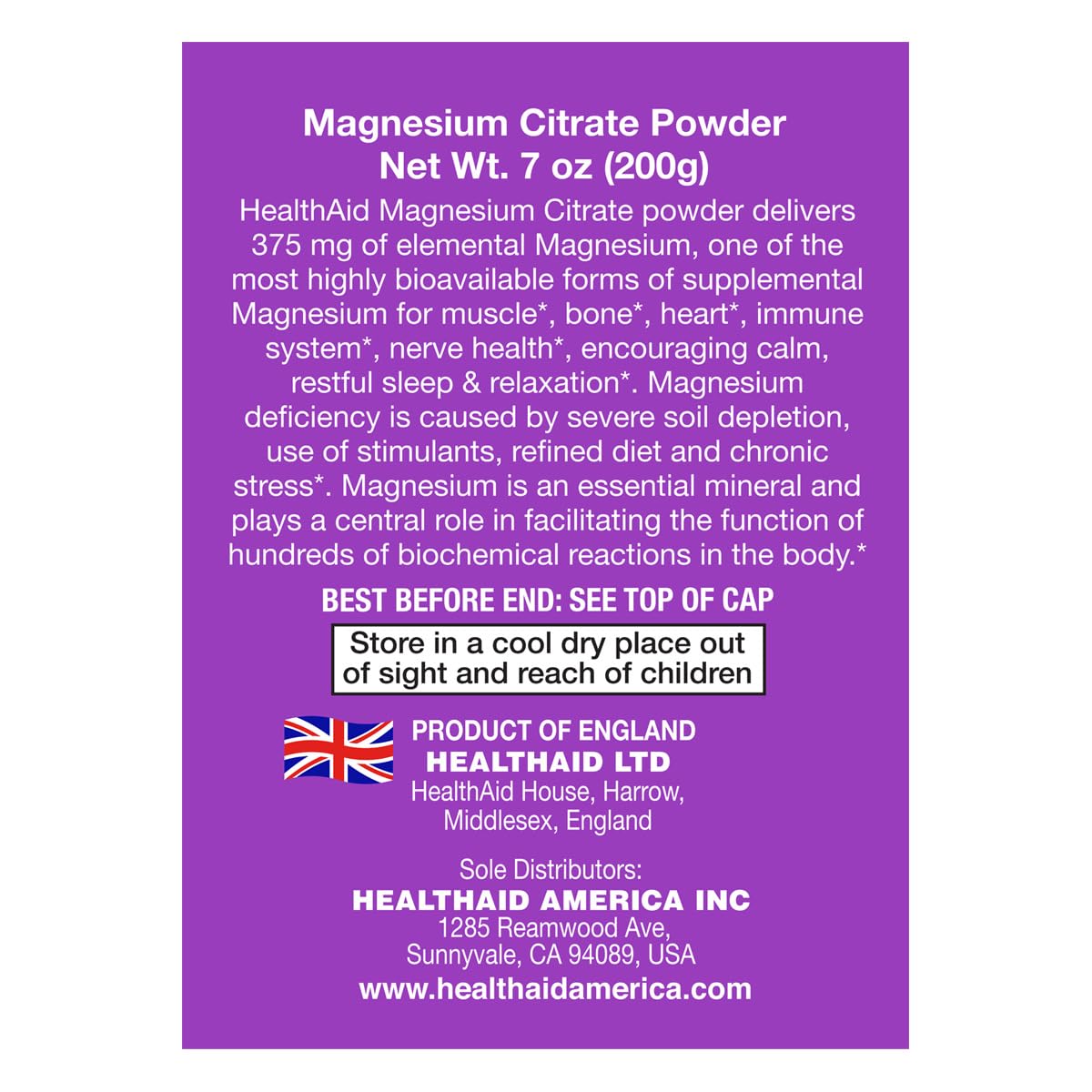 Foto 2 | Suplemento Healthaid De Citrato De Magnesio En Polvo, 200 G, 80 Porciones - Venta Internacional.