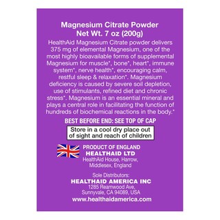 Foto 2 | Suplemento Healthaid De Citrato De Magnesio En Polvo, 200 G, 80 Porciones - Venta Internacional.