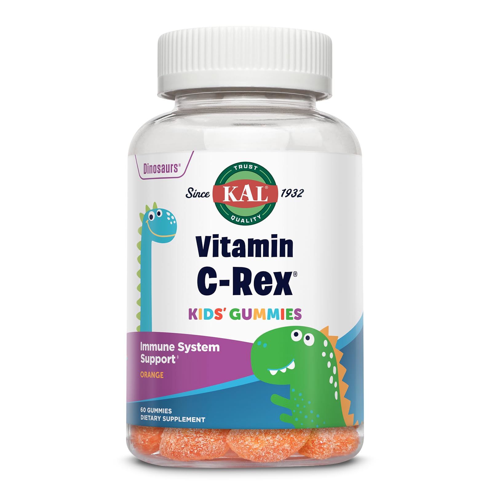 Foto 2 pulgar | Gomitas De Vitamina C Kal Vitamin C-rex Kids 250 Mg 60 Gomitas - Venta Internacional.