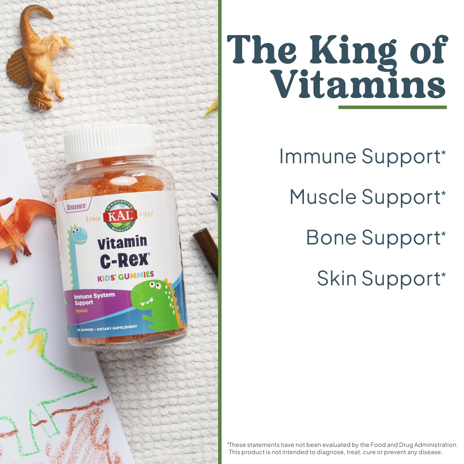 Foto 4 pulgar | Gomitas De Vitamina C Kal Vitamin C-rex Kids 250 Mg 60 Gomitas - Venta Internacional.