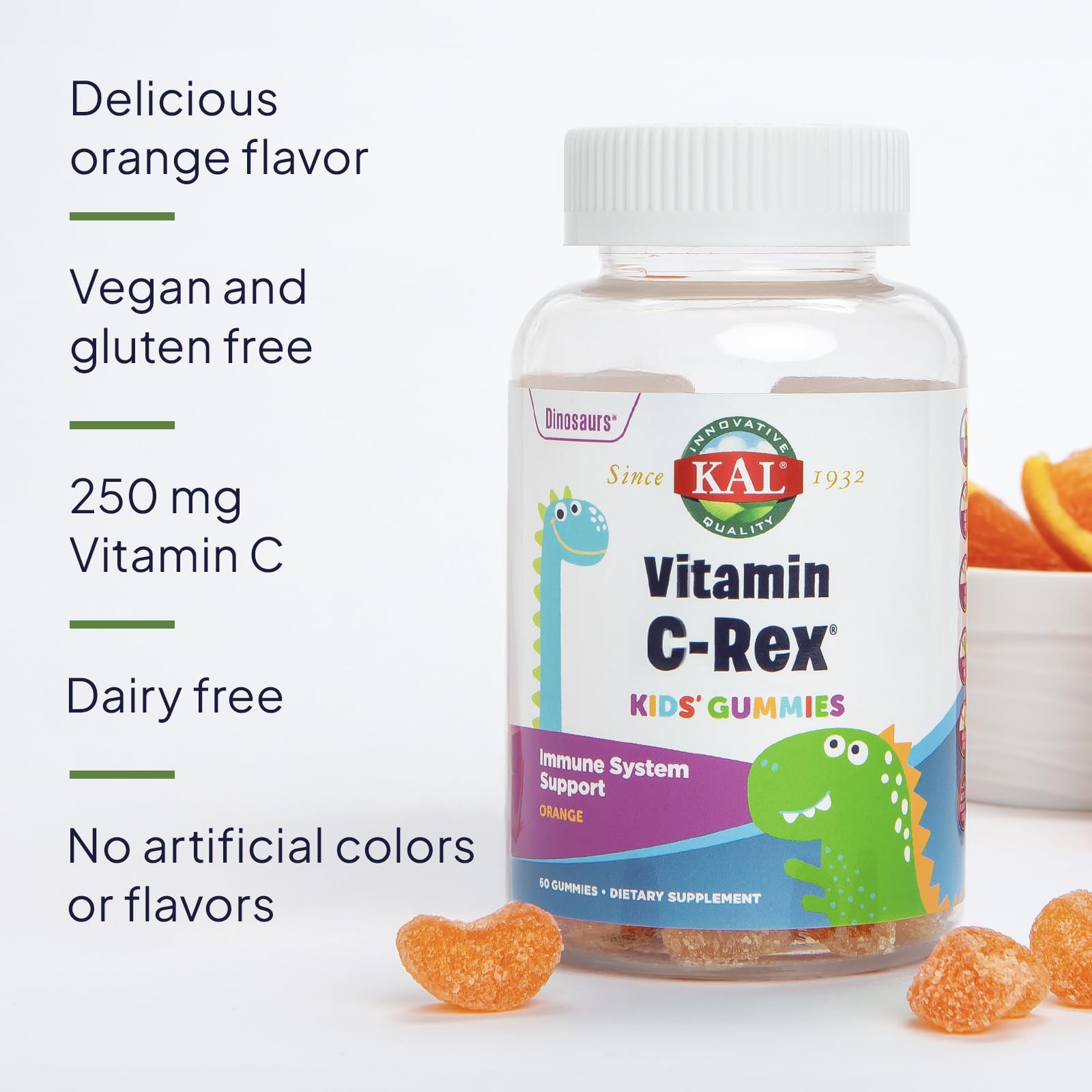 Foto 5 pulgar | Gomitas De Vitamina C Kal Vitamin C-rex Kids 250 Mg 60 Gomitas - Venta Internacional.