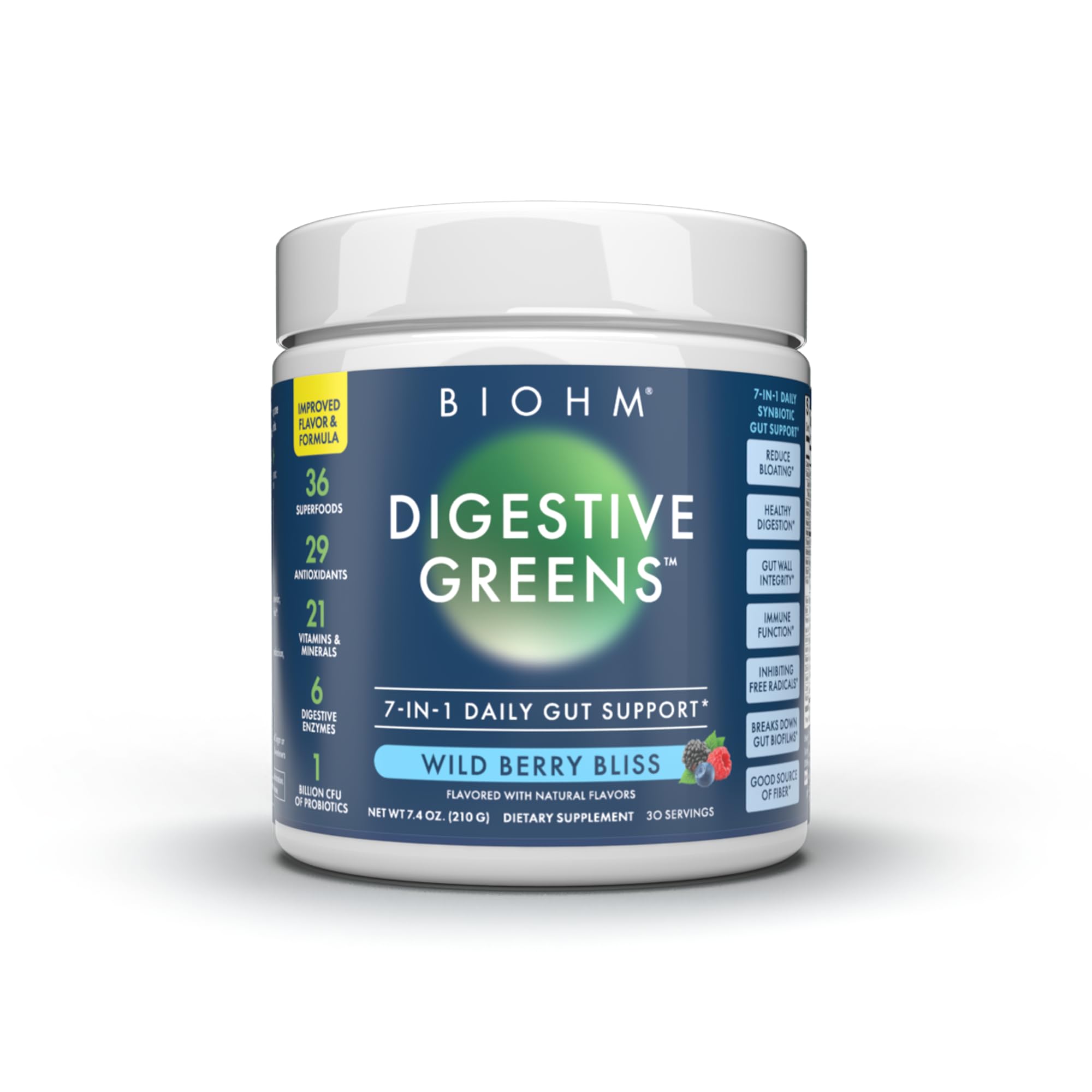 Foto 2 pulgar | Suplemento Biohm Digestive Greens Green Superfood 220 Ml - Venta Internacional.