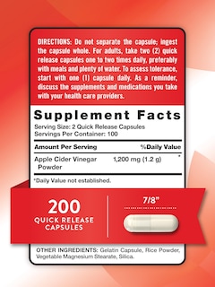 Foto 2 | Suplemento Nature's Truth De Vinagre De Sidra De Manzana 1200 Mg 200 Píldoras - Venta Internacional.