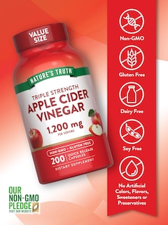 Foto 3 | Suplemento Nature's Truth De Vinagre De Sidra De Manzana 1200 Mg 200 Píldoras - Venta Internacional.