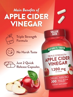 Foto 5 | Suplemento Nature's Truth De Vinagre De Sidra De Manzana 1200 Mg 200 Píldoras - Venta Internacional.