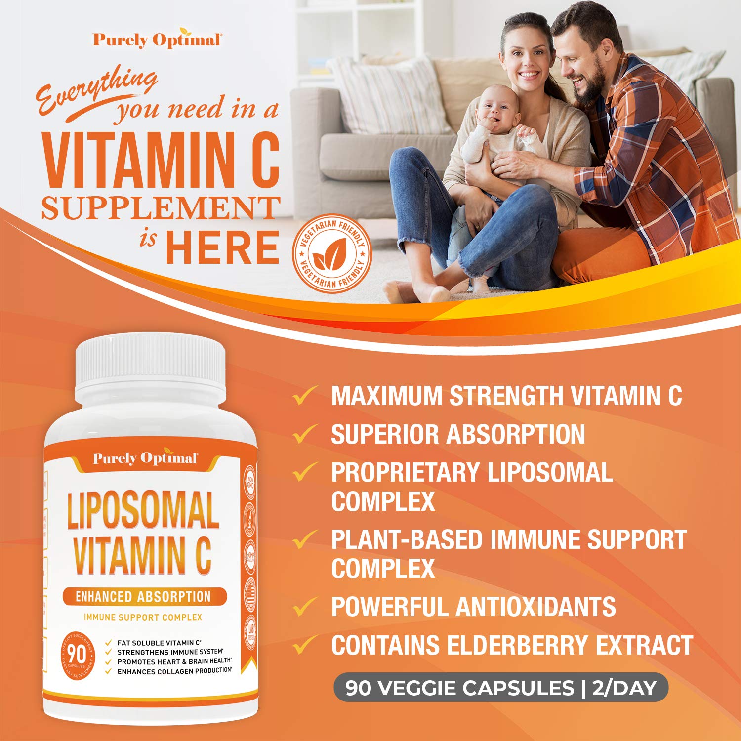 Foto 5 pulgar | Suplemento De Vitamina C Liposomal Purely Optimal 1000 Mg 90 Cápsulas - Venta Internacional.