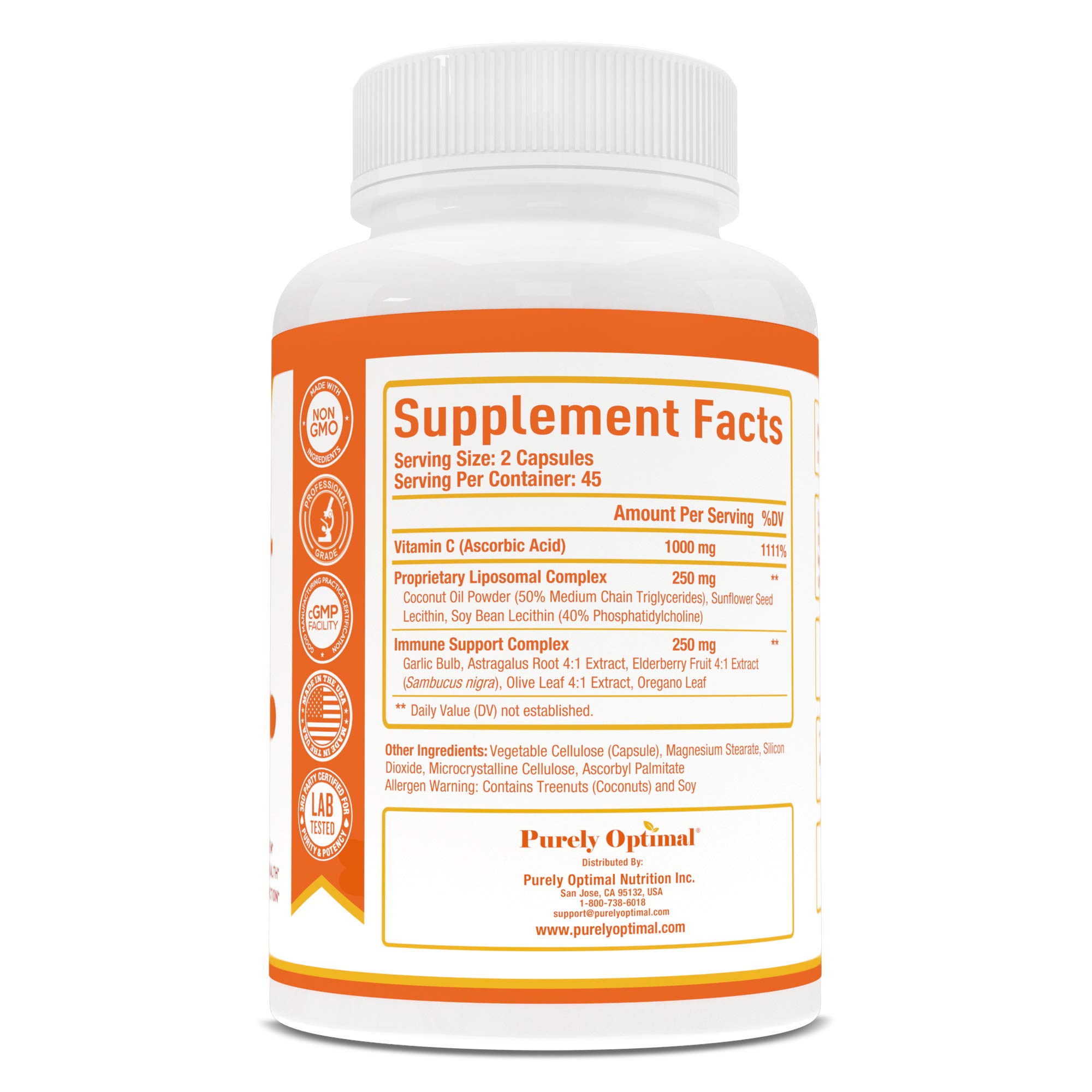 Foto 7 pulgar | Suplemento De Vitamina C Liposomal Purely Optimal 1000 Mg 90 Cápsulas - Venta Internacional.