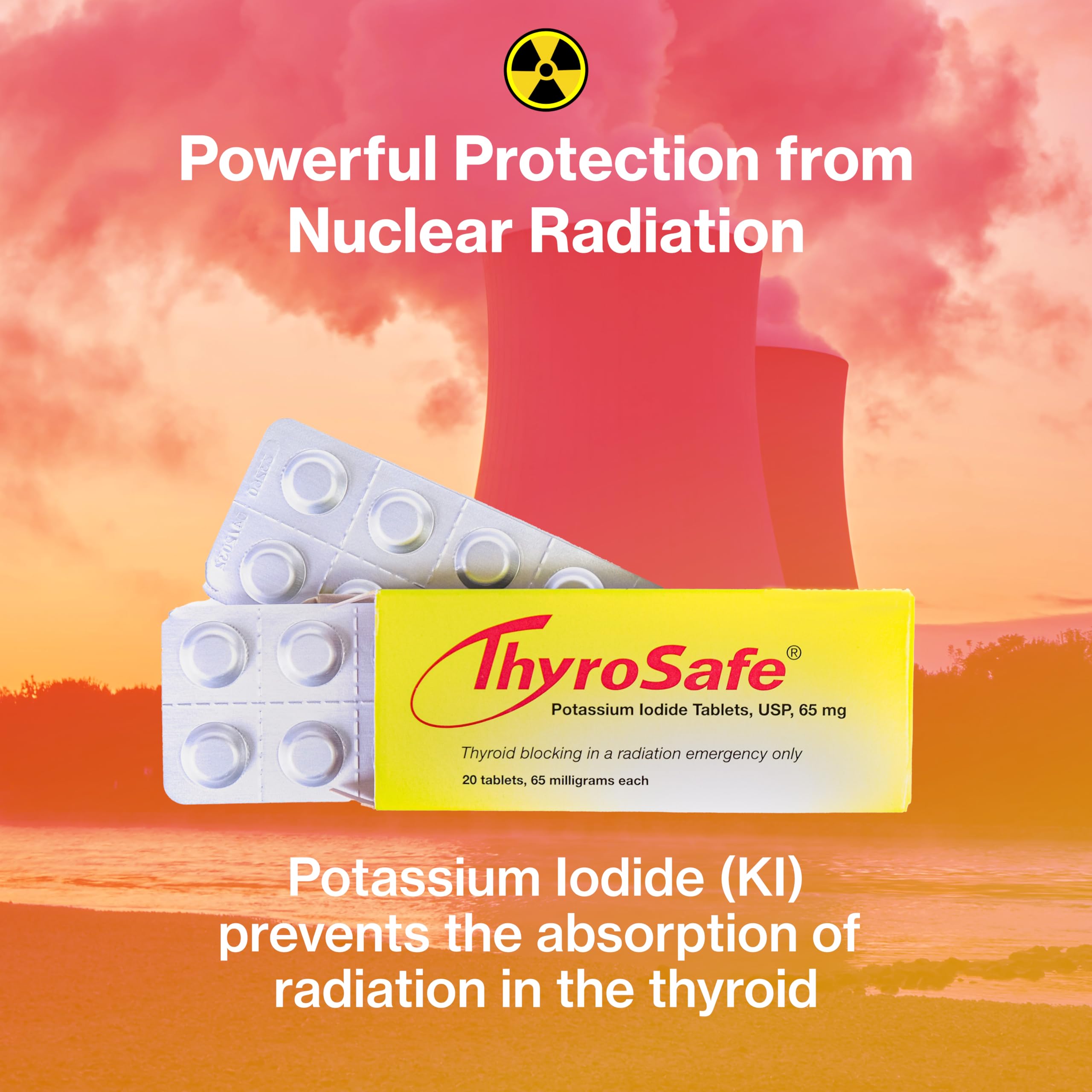 Foto 2 | Tabletas De Yoduro De Potasio Thyrosafe 65 Mg (paquete De 20) - Venta Internacional.