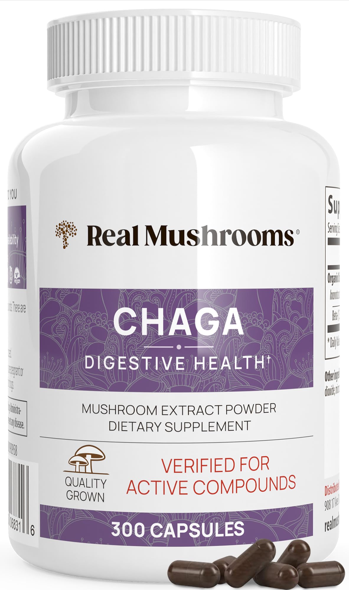 Foto 2 pulgar | Suplemento De Extracto De Chaga De Hongos Reales 300 Cápsulas - Venta Internacional.