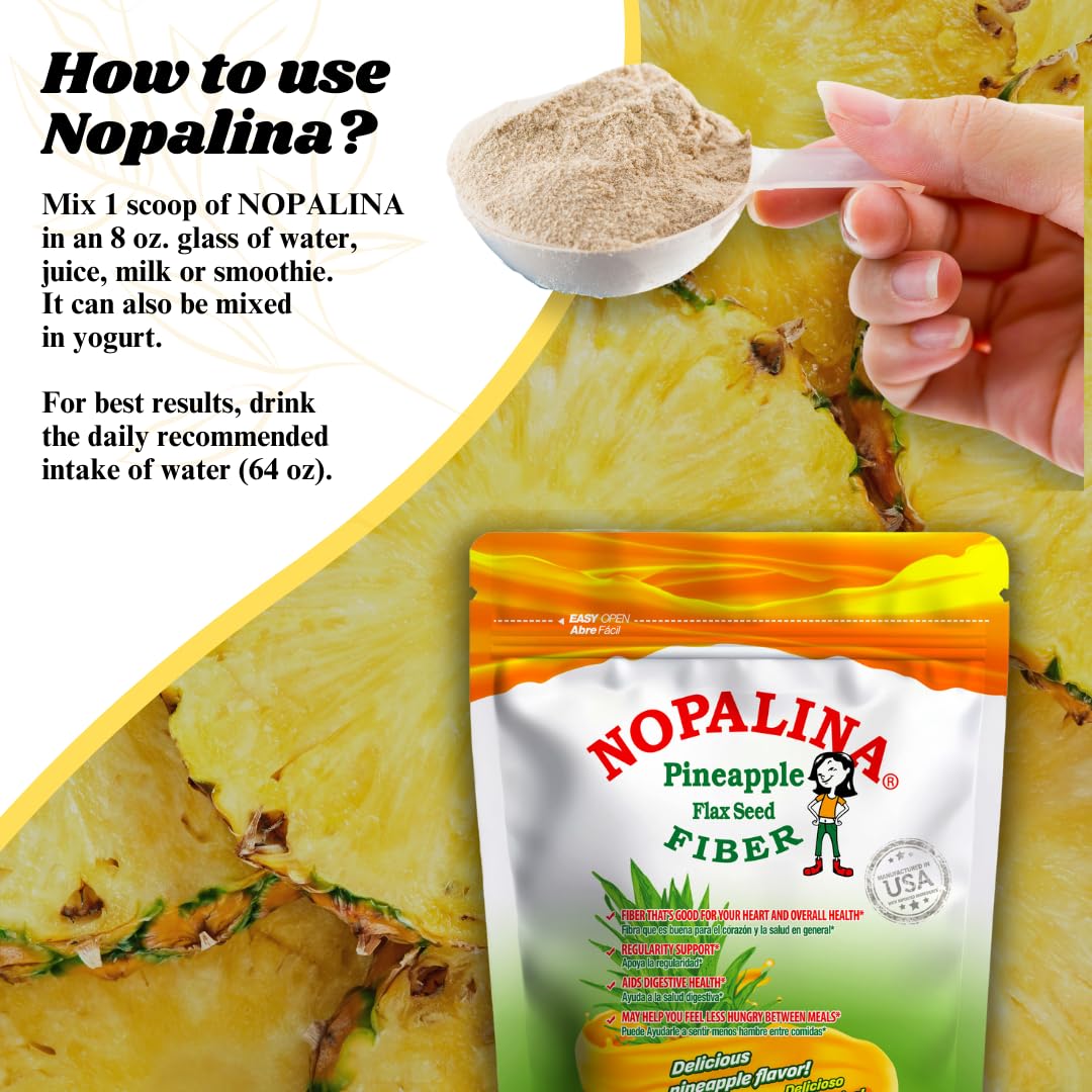 Foto 7 pulgar | Suplemento Nopalina Colon Detox Fiber, Sabor A Piña, 454 G - Venta Internacional.