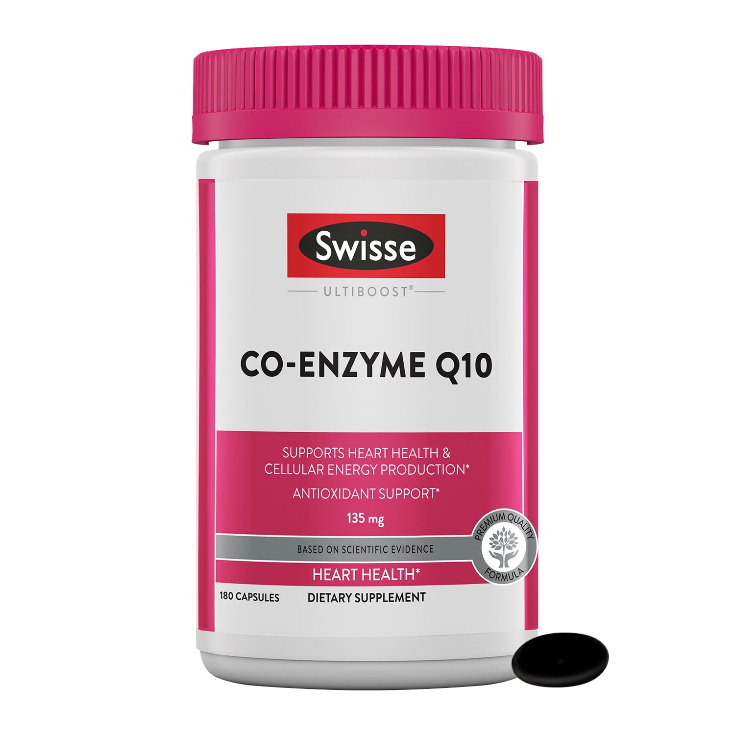 Foto 2 pulgar | Suplemento Swisse Coq10, Coenzima Q10, 135 Mg, 180 Cápsulas Blandas - Venta Internacional.