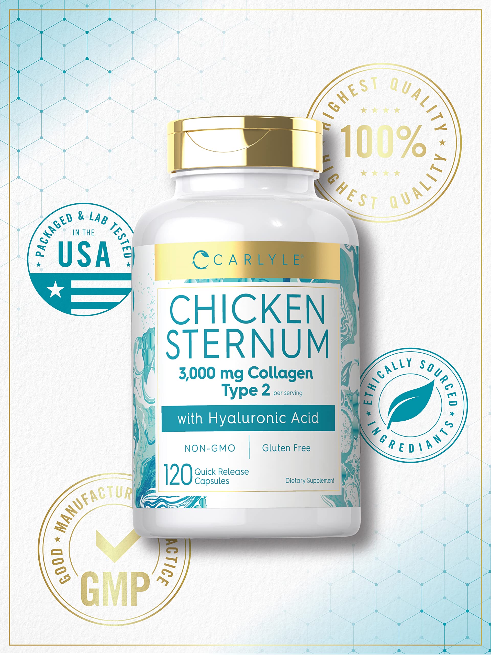 Foto 5 | Suplemento De Colágeno Tipo Ii De Esternón De Pollo Carlyle 3000 Mg - Venta Internacional.