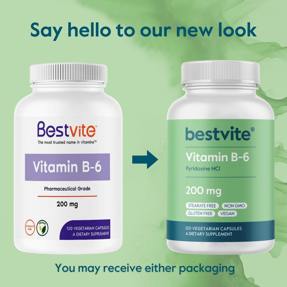 Foto 4 pulgar | Suplemento De Vitamina B-6 Bestvite 200 Mg 120 Cápsulas Veganas - Venta Internacional.
