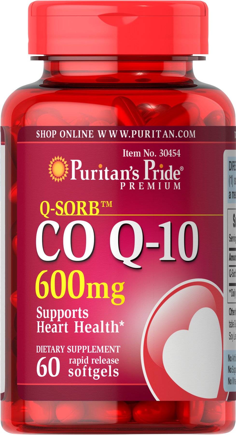 Foto 1 | Suplemento Puritan's Pride Q-sorb Coq10 De 600 Mg Para El Corazón, 60 Cápsulas Blandas - Venta Internacional.