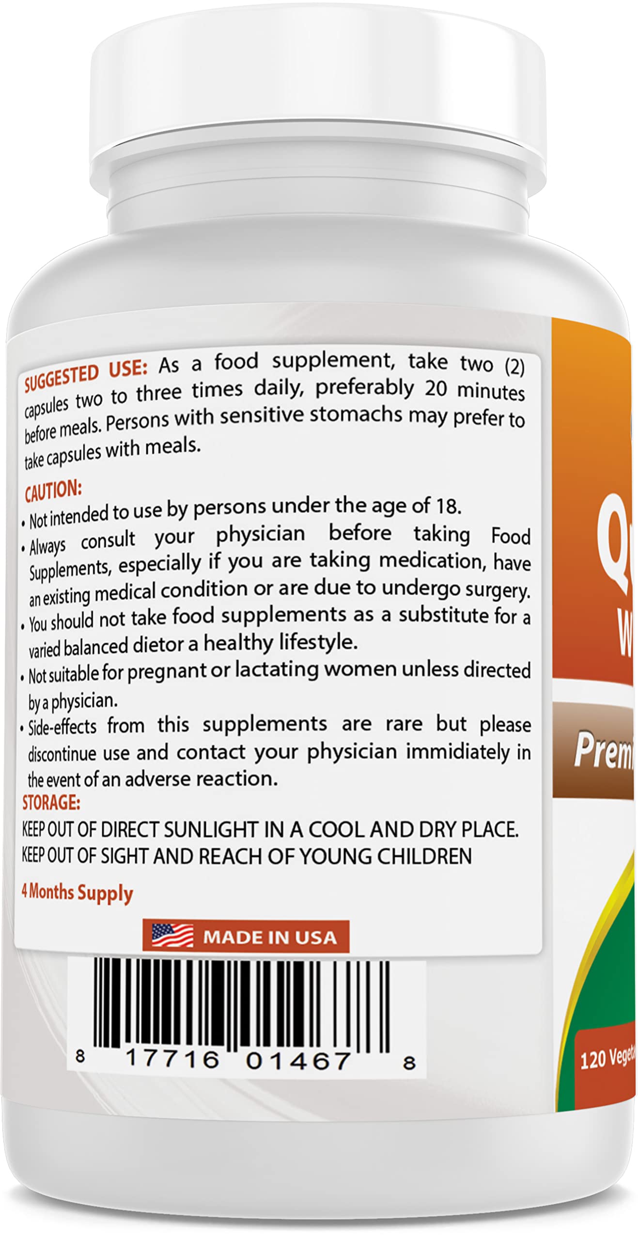 Foto 5 pulgar | Suplemento Best Naturals Quercetina 800 Mg Con Bromelina 165 Mg - Venta Internacional.